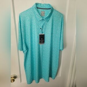 Callaway Opti-dri Men's Polo Shirt Blue White Geometric  Strech 50 UPF Size L